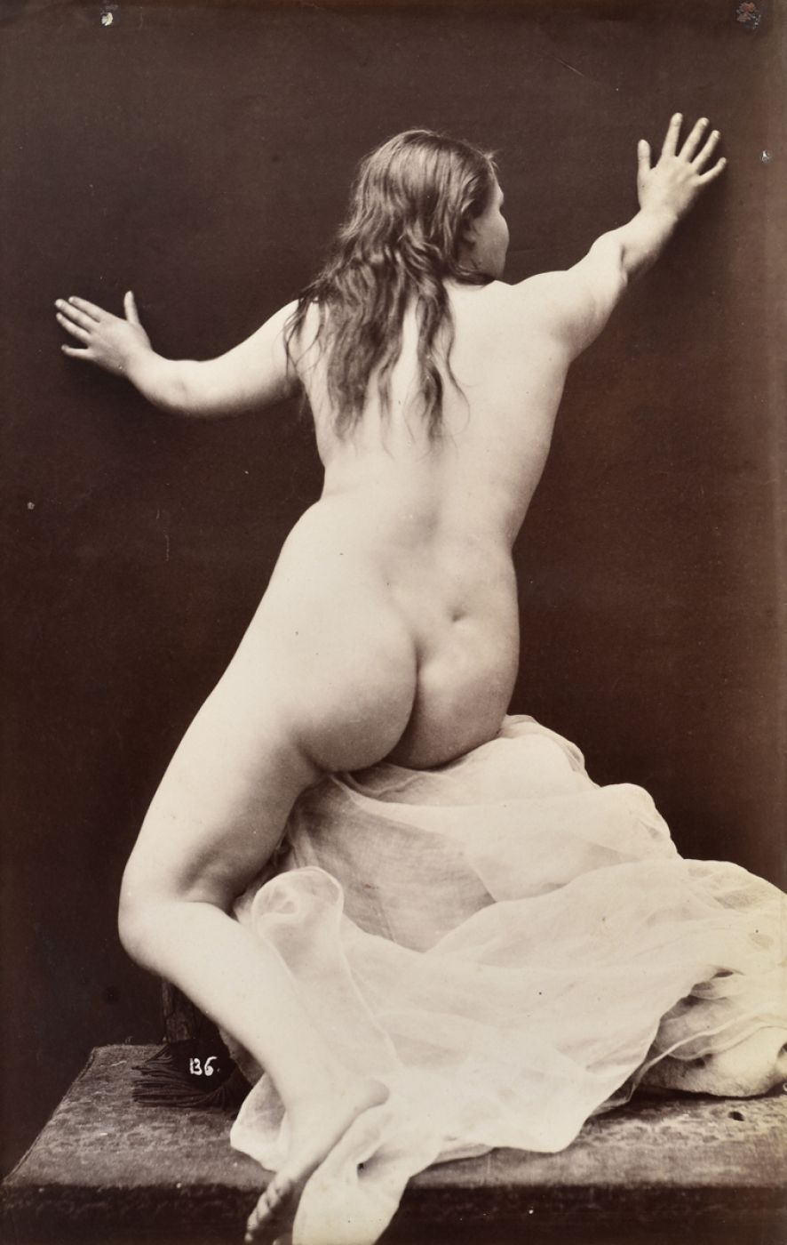 Gaudenzio Marconi, “Étude de nu: femme assise, de dos”, 1870 ca.